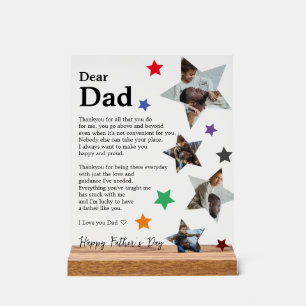 Modern Heartfelt Father's Day Message From Kids Acrylic Sign