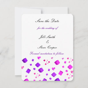 Modern Hearts and Squares Save the Date