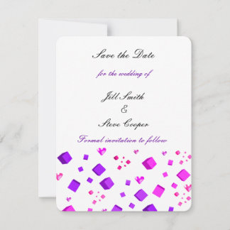 Modern Hearts and Squares Save the Date
