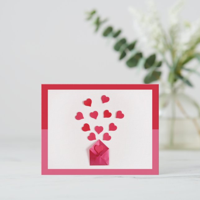 Modern Hearts Colorblock Valentine's Day  Card (Standing Front)