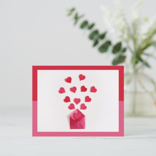 Modern Hearts Colorblock Valentines Day  Card