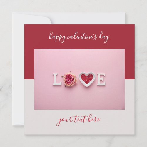 Modern Hearts Colorblock Valentines Day Card