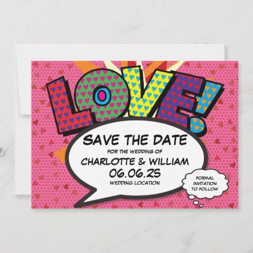 Modern Hearts Confetti Love Wedding Save The Date