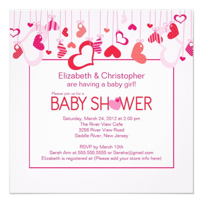 Modern Hearts Couples Baby Shower Invitation