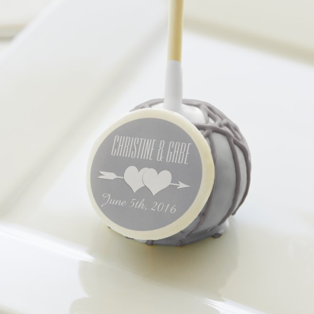 Modern Hearts Grey and White Wedding Favor (Front Insitu)