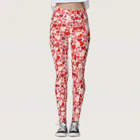 Valentines Day Hearts Pattern Red Pink Leggings