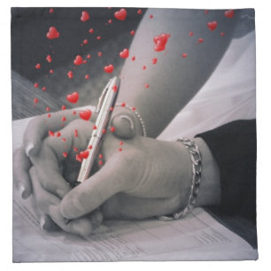 modern hearts Lovers Las Vegas Wedding Cloth Napkin