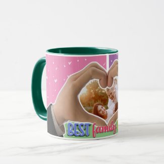 Modern Hearts Personalized Best Family Ever Photo 