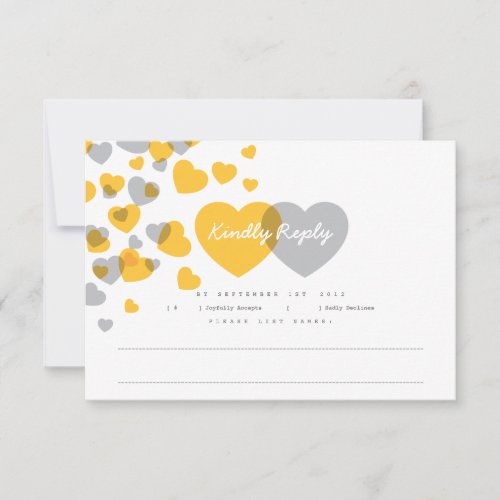 Modern Hearts Response Card Custom Announcements