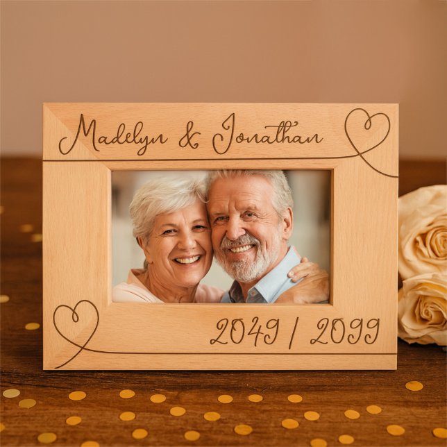   Modern Hearts Valentines Day Wedding Anniversary Engraved Frames (Creator Uploaded)