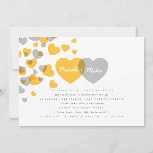 Modern Hearts Wedding Invitation