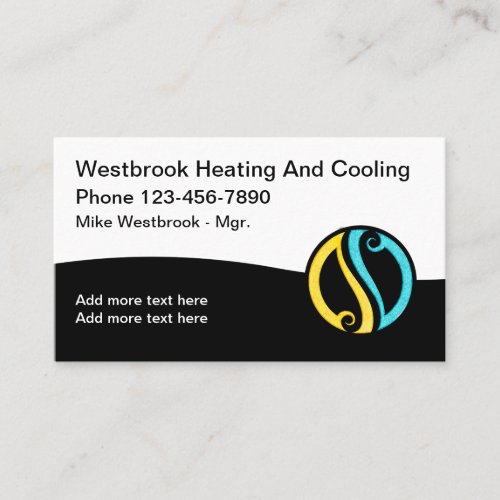 Modern Heating And Air Conditioning Repair Business Card