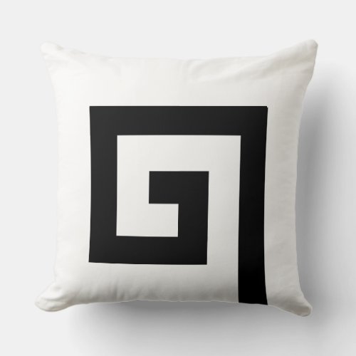 Modern Helicoidal Abstract Design in Black  White Throw Pillow