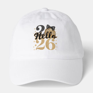 Modern Hello 2026 Typography New Year  Hat