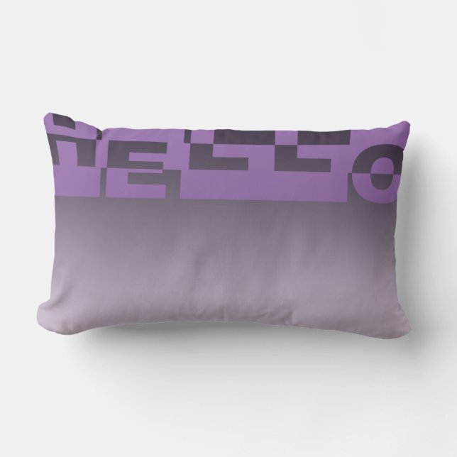 Modern HELLO Banner + your backgr. & ideas Lumbar Pillow (Front)