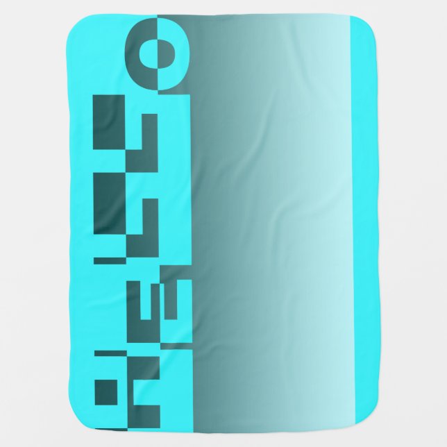 Modern HELLO Banner + your backgr. & ideas Receiving Blanket (Front)