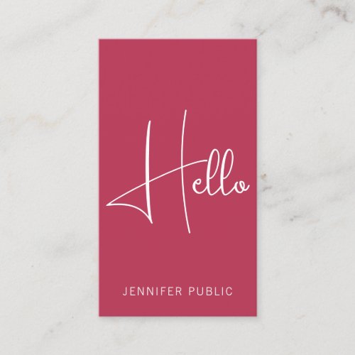 Modern Hello Business Cards Professional Vertical