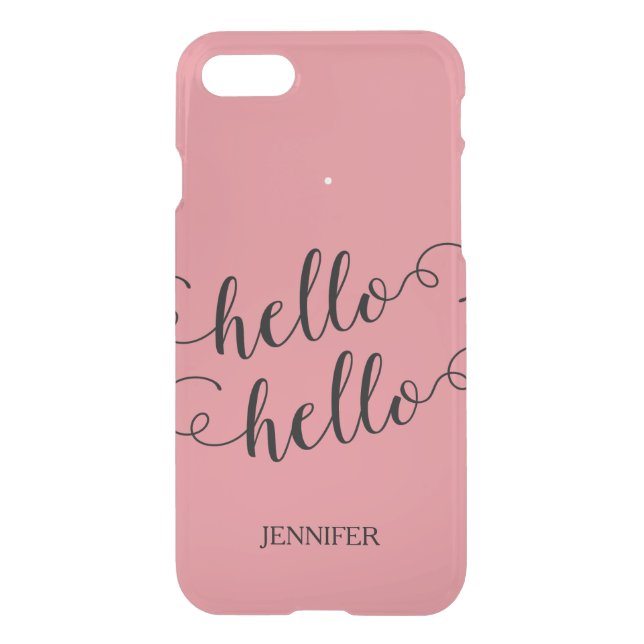 Modern Hello  Floral iPhone 7 Clear Case (Back)