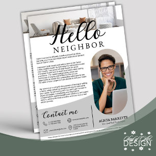 Modern Hello Neighbor Real Estate Agent Advert Flyer