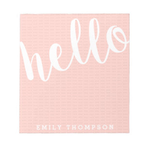 Modern Hello Personalized Social Stationery Notepad