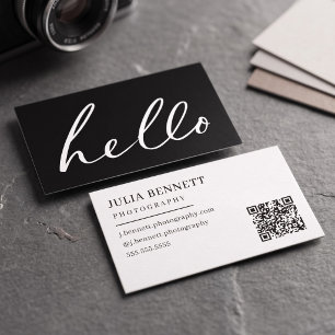 Modern "Hello" Script Business Card