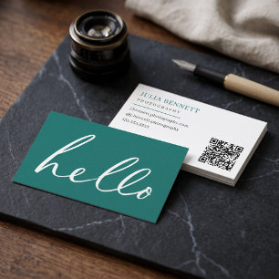 Modern "Hello" Script Business Card