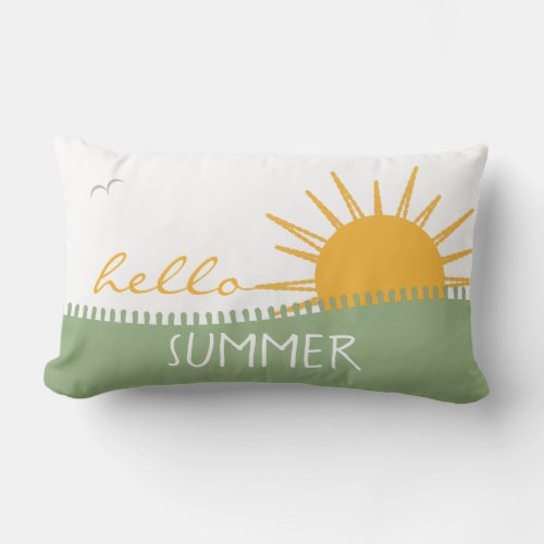 Modern Hello Summer Sunshine Lumbar Pillow