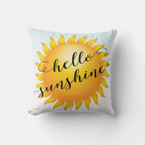 Modern Hello Sunshine Decorative Throw Pillow