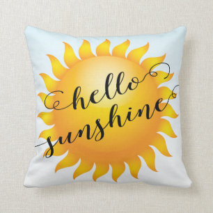 Modern Hello Sunshine Decorative Throw Pillow