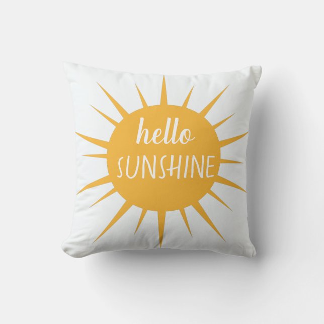 Modern Hello Sunshine Throw Pillow (Front)