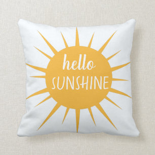 Modern Hello Sunshine Throw Pillow