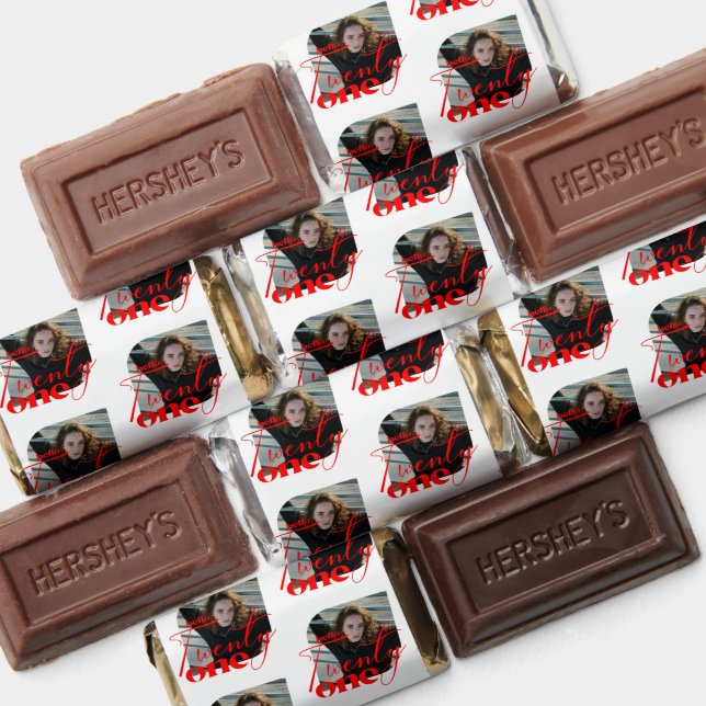 Modern Hello Twenty One Birthday Image Pattern Hershey's Miniatures (Assorted)
