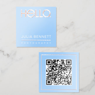 Modern "Hello" Typography Design Foil Business Cards