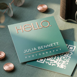 Modern "Hello" Typography Design Foil Business Cards