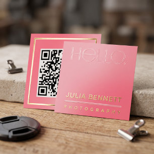 Modern "Hello" Typography Design Foil Spot Gloss Business Cards