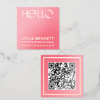 Modern "Hello" Typography Design Foil Spot Gloss Business Cards