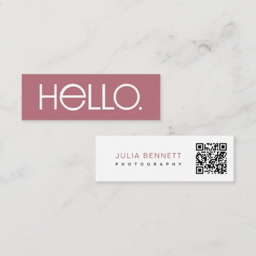 Modern "Hello" Typography Design Mini Business Card