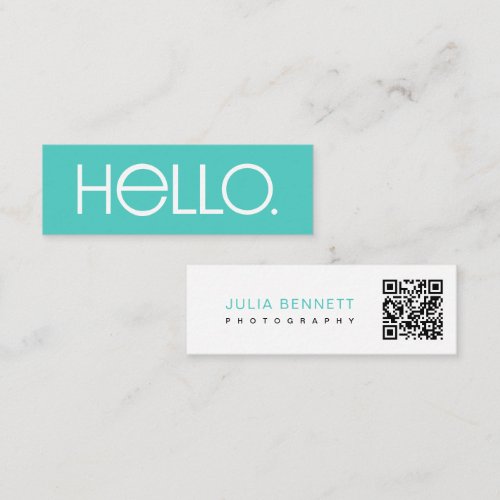 Modern "Hello" Typography Design Mini Business Card