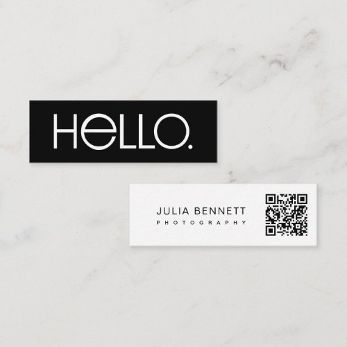 Modern "Hello" Typography Design Mini Business Card