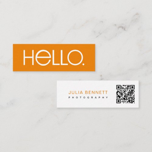 Modern "Hello" Typography Design Mini Business Card