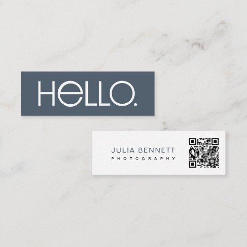 Modern "Hello" Typography Design Mini Business Card