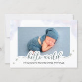 Customizable 'Hello World' Birth Announcement on Premium Cardstock - Classy  & Minimal — The Simple Design Co.