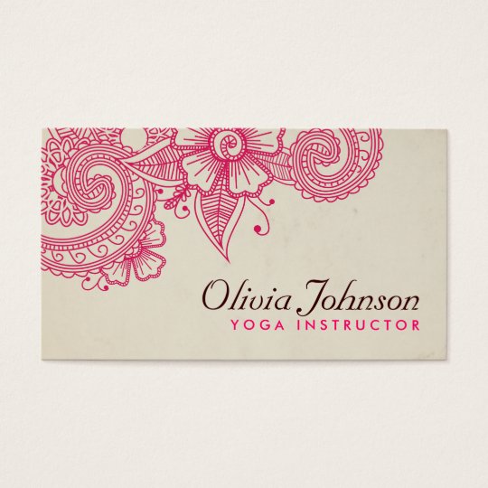 Modern Henna Design Business Cards