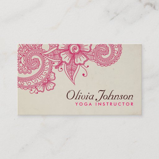 Customizable Modern Henna Design Business Cards