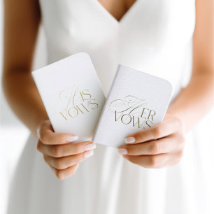 Modern Her / His Vows Wedding Gold Foil Vow Book 