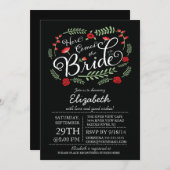 Modern Here Comes The Red Bride Floral Invitation (Front/Back)