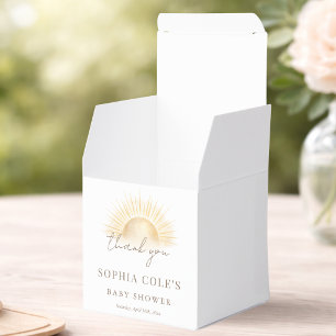 Modern Here Comes The Son Baby Shower Thank You Favor Boxes
