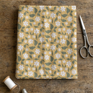 Modern Heritage Daisy Butterscotch & Green Floral Fabric