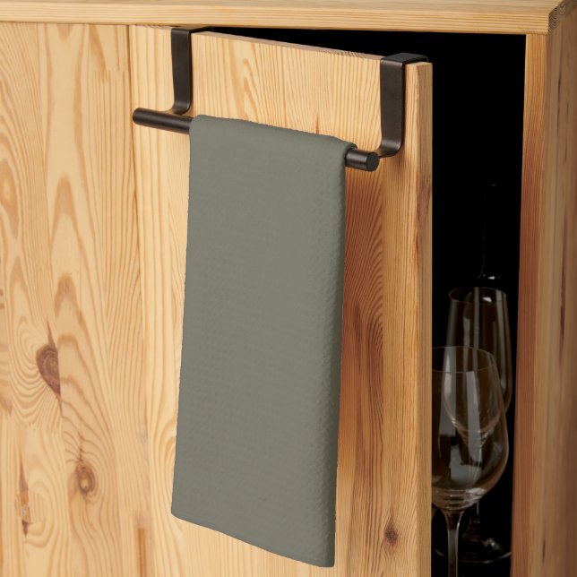 Modern Heritage Solid Charcoal Olive Kitchen Towel (Thirds Fold)