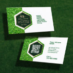 Modern hex frame yard care service business card